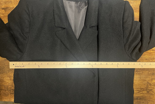 Vintage Saks Fifth Avenue Womens Maxi Coat Large Black Fleurette Camel Hair - Picture 10 of 12