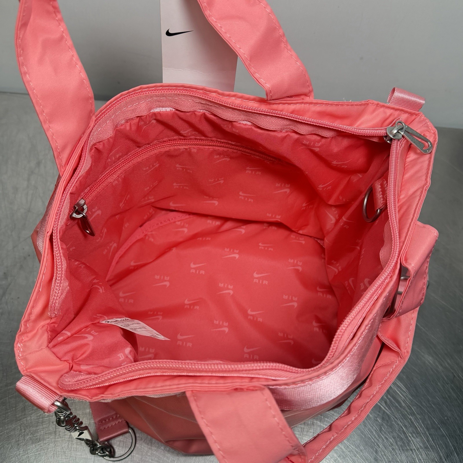 Nike Air Futura 10L Womens Athletic Carry Tote Bag Sea Coral Pink DR5671-61 thumbnail 9