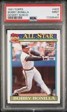 1991 Topps Desert Shield #403 BOBBY BONILLA PSA 9 (AS) MINT PIRATES