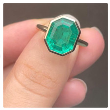 Natural Emerald Ring 925Sterling Silver Ring Handmade Ring Wedding Ring