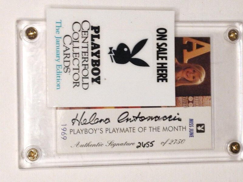 Playboy autographed card Helen Antonaccio and her 3 regular series cards
