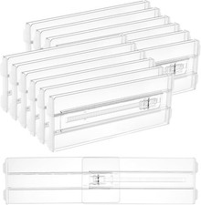 12 Pack Adjustable Drawer Dividers Clear Organizer for Dresser Clothes