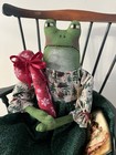Primitive Folk Art Christmas Frog Doll