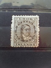 A4890 Cook Islands 1893-1900 SG17 5d Olive-Black P11 Hinged Mint Cat£32