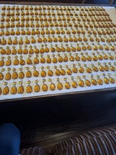 Lote de 25 PRISMAS CRISTAL ÁMBAR LÁGRIMA VINTAGE =