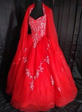 Mary  s bridal quinceanera sweet sixteen princess Red dress sZ Large