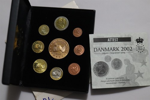 🧭 🇩🇰 DENMARK EURO PATTERN MINT SET 2002 BOX + COA B84 #502 - 第 1/10 張圖片