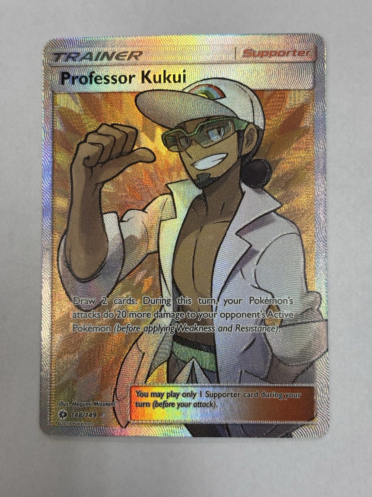 Pokémon TCG Professor Kukui Sun & Moon Base Set 148/149 Holo Full Art