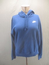 Nike Size M Womens Blue Cotton Blend Pocket Drawstring Activewear Hoodie 304