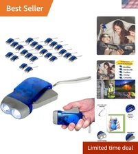 Durable Battery-Powered Hand Crank Flashlights - 24 LED Lights for Power Outages