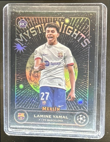 2023-24 Topps Chrome Merlin UEFA Lamine Yamal Mystic Nights RC #MN-8 Barcelona