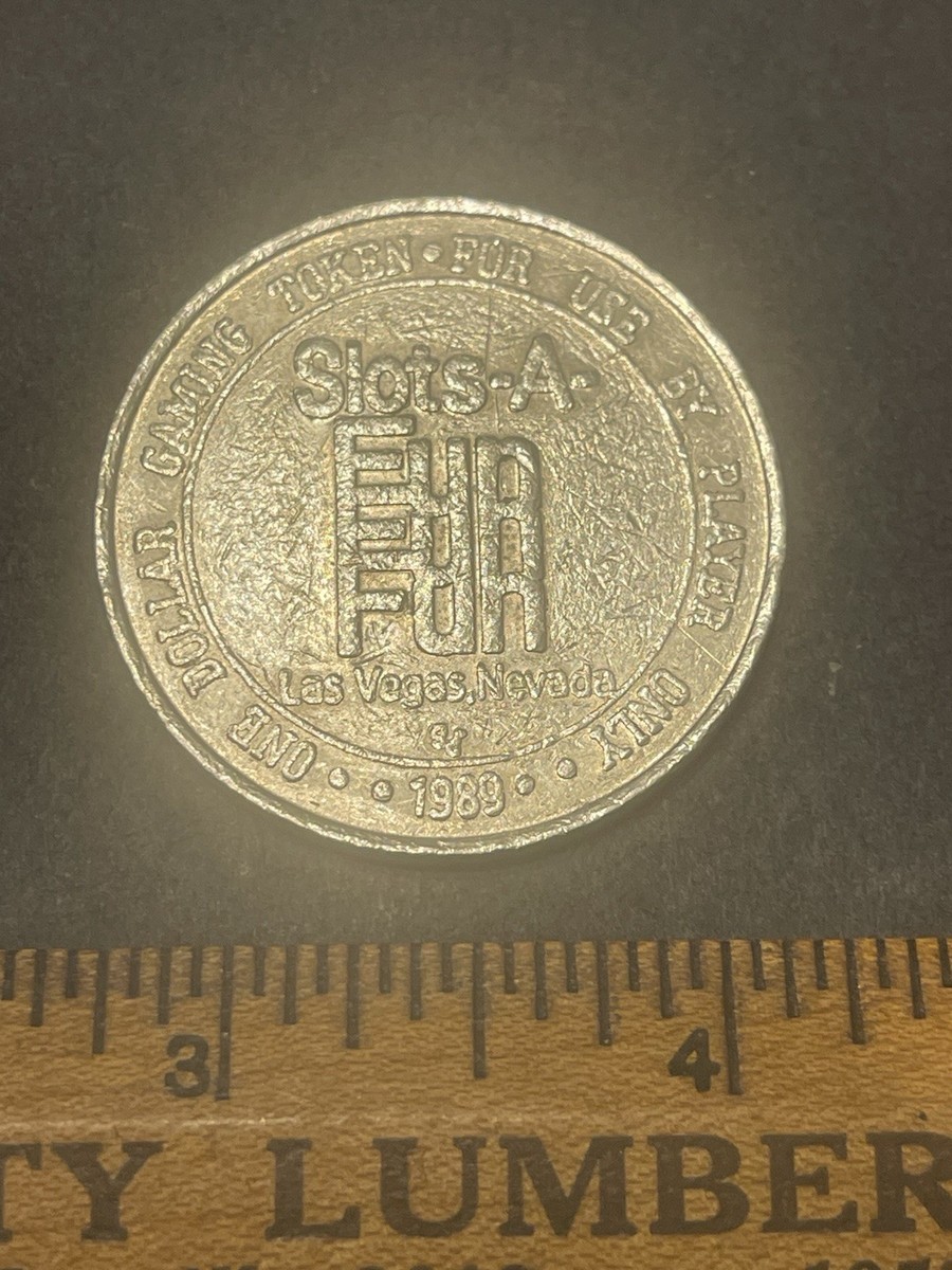 Slots-A-Fun Casino $1 Slot Gaming Token - Las Vegas Nevada 1989