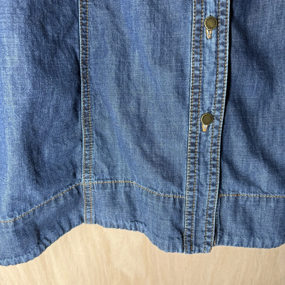 Tommy Hilfiger Vestido Camisa Vaquera Azul Botón Frontal Para Mujer Grande Foto 4 de 4
