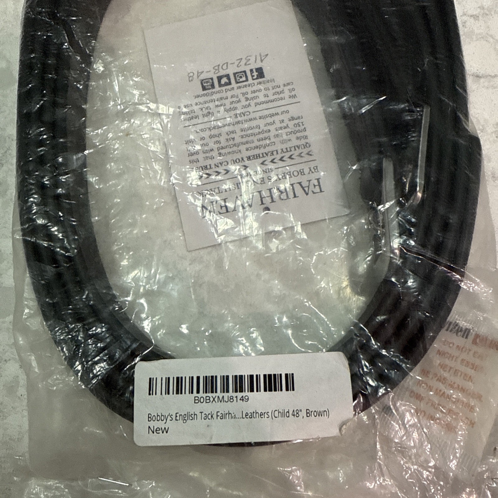 Bobbys English Tack Fairhaven Stirrups Leather 48” NWT