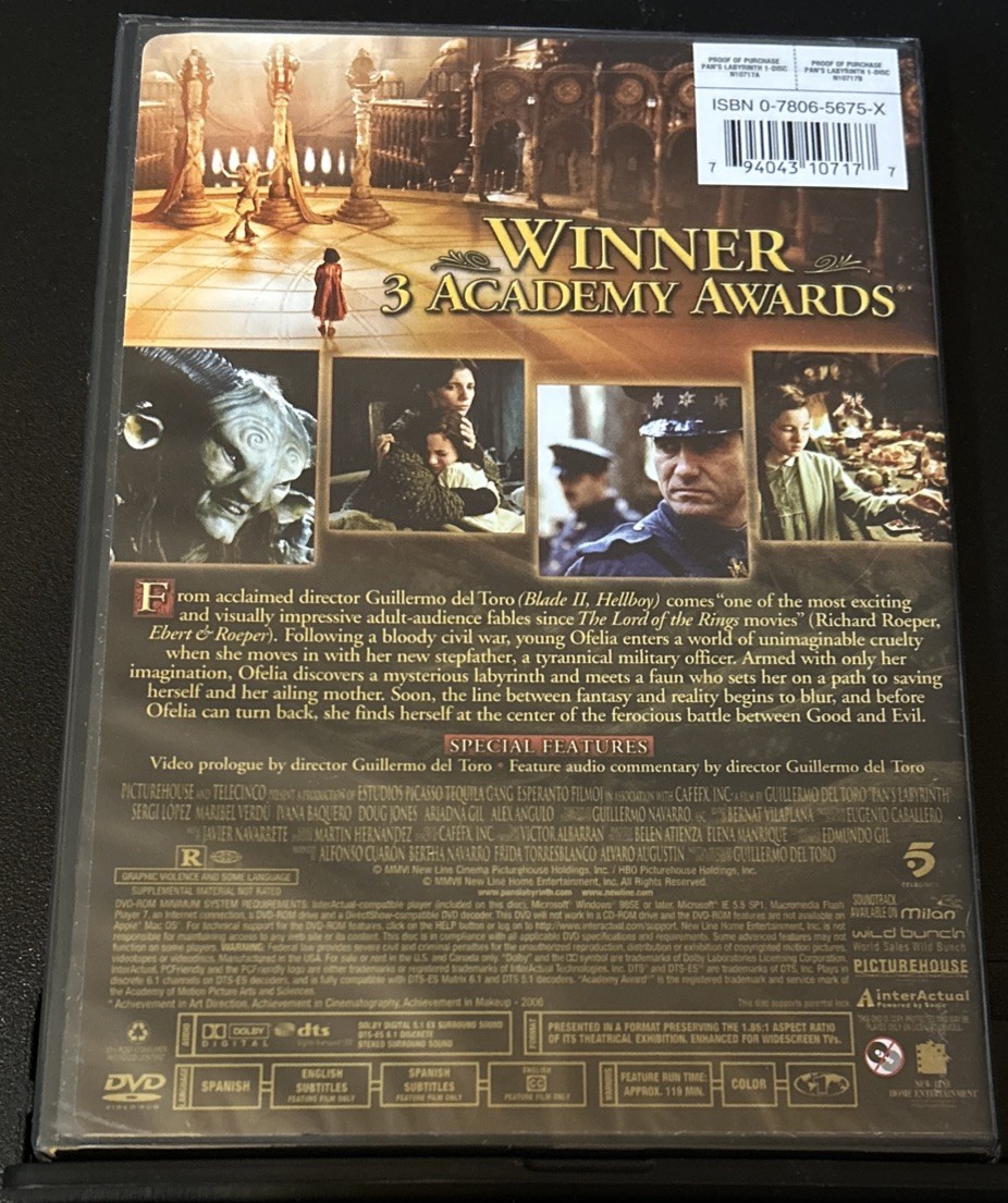 Pan's Labyrinth (DVD) Guillermo del Toro. BRAND NEW FACTORY SEALED