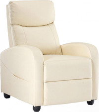 Beige Massage Recliner Chair with Lumbar Support for Home Theater
