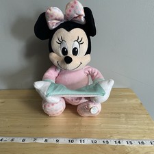 Disney Baby Minnie Mouse Peek-A-Boo Talking Musical 12" Plush Pink Dots