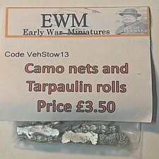 Early War 20mm (1/72) Camouflage Nets & Tarpaulin Rolls (9)
