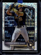 2025 Bowman Chrome Marco Dinges Speckle Refractor 1st Prospect #/299 Brewers
