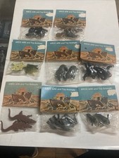 8 sealed packs 1970s Arco Ark and toy animals original packaging Turtles Rhino