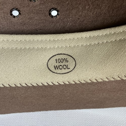 Mens sz Large Country Gentleman 100% Brown Wool Flat Brim Fedora Top Hat - Picture 12 of 16