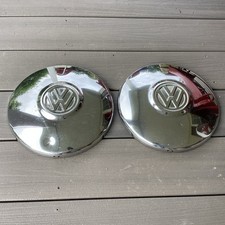 Vintage Vw Dog Dish Hubcaps 10 Diameter 1.75 Deep Set Of 2 Vintage Vw Dog Dish Hubcaps 10 Diameter 1.75 Deep Set Of 2