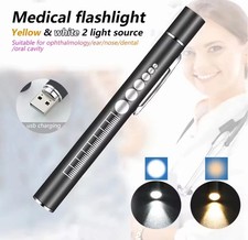 USB Rechargeable Medical Handy Pen Light Mini Nursing Flashlight LED Torch Lamp