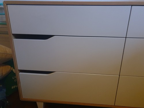 Ikea Mandal Chest Of Drawers Retro Solid Birch & Acrylic White Paint Fibreboard - Picture 8 of 17