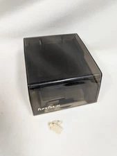 Vtg Flip-N-File 5.25" Floppy File Disk Storage Holder Organizer ~ Lock & Keys