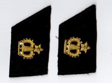 ZWEI Abzeichen Niederlande Marine Rangabzeichen Gold auf Schwarz Offiziere ALT