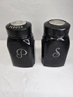 McKee Black Depression Glass Range Salt & Pepper Shakers 4 1/4" Arch