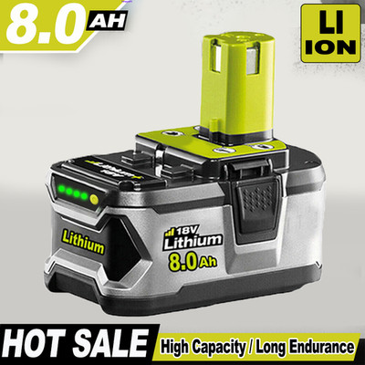 8,0Ah Akku für RYOBI 18V One Plus Lithium RB18L50 P108 P109 Batterie DE