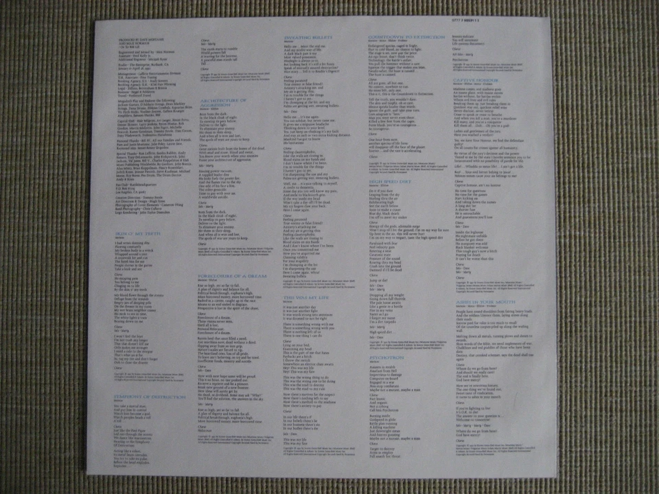 Megadeth Countdown To Extinction Vinyl LP Top Sammler Zustand - Image 4 of 4