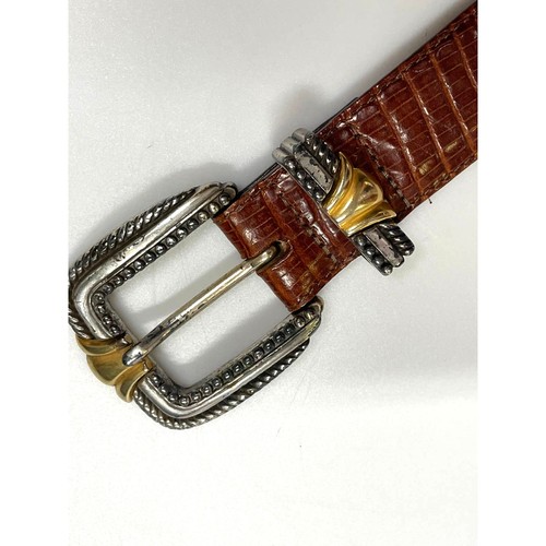 BRIGHTON Museum Collection Greco-Roman Accent Brown Leather Belt Sz M 37907 - Picture 6 of 12