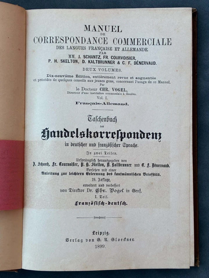 Taschenbuch der Handelskorrespondenz French-German 1899 G. A. Gloeckner, Leipzig - Image 2 of 4