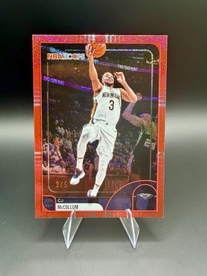 2025-26 Topps NBA Hoops CJ McCollum Pixel Burst Red /5 Jersey Match SSP Pelicans