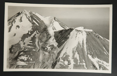 Mt. Shasta Mountain Postcard Eastman's Studio B-4432 Black & White Image