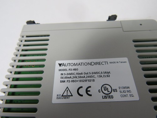 Automation Direct P2-HSO 2 Channel High Speed Pulse Output Module 24VDC USED - Picture 3 of 3