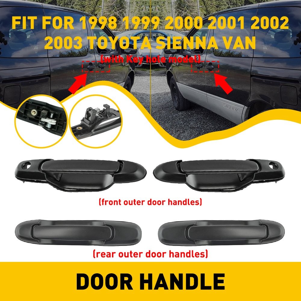 Front Rear Left Right Outside Door Handle X4 For 1998-02 2003 Toyota Sienna Van