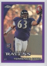 2010 Topps Chrome Retail Purple Refractor /555 Terrence Cody #C88 Rookie RC