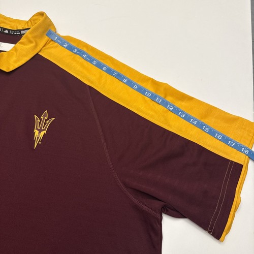 Adidas ASU Arizona State University Sun Devils 4XL Polo Shirt Men's Burgundy - 第 11/12 張圖片