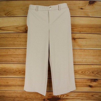 Chapter One Pants Womens Size M Beige Polyester Blend Stretch Pockets