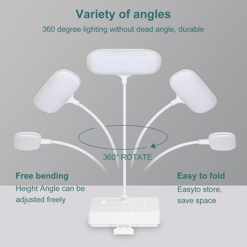 LED Desk Lamp, Desk Light with 2 USB Charging Port and 4 AC Power Outlet, 3 L... - Picture 5 of 9