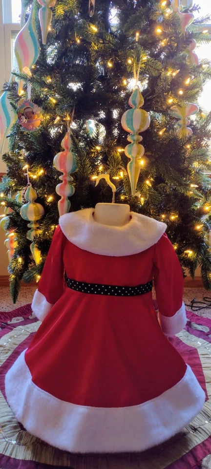 Child Mrs. Santa Inspired Girl Costume Christmas /Halloween Size 0-3/8 years old - Image 2 of 4