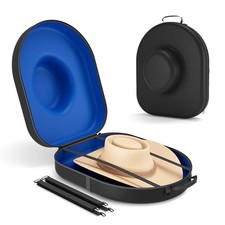 Cowboy Hat Box for Travel, Crush Proof Western Hat Holder Storage, Sleek Blue