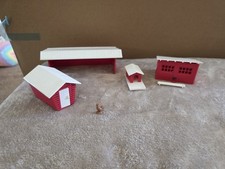 Vintage Plasticville Farm Buildings And Animals 1617 100