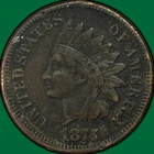 1875 Indian Head Cent Very Fine VF Coin, Damaged #41128