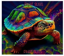 20oz Sublimation Tumbler Wrap Neon Turtle Ready To Press Heat Transfer