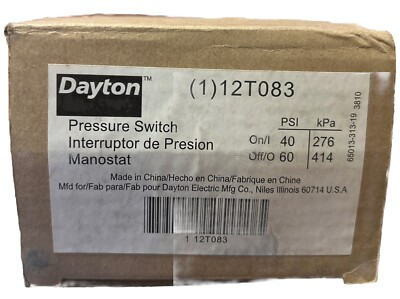 #ad #ad DAYTON 12T083 Pressure Switch. NEW IN BOX AF $29.99