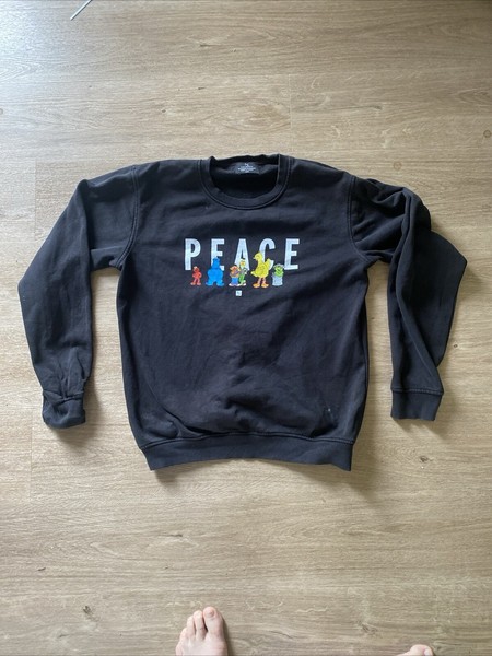 Peace collective womens Sweatshirt Size M  Long Sleeve Crew Neck Graphic black